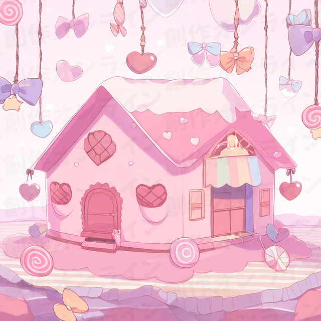 お菓子の家　フリー画像
