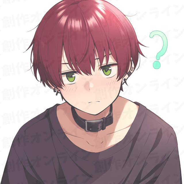 黒色の髪の、青色の目をした、真剣な表情をしている、黒いTシャツを着た男の子、商用利用可能な画像